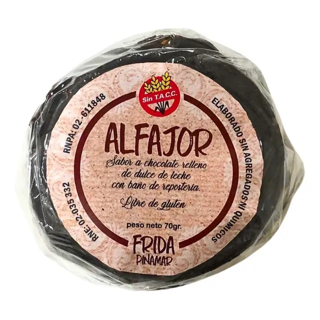 Alfajor De Chocolate Y Dulce De Leche Frida Sin Tacc 70 G