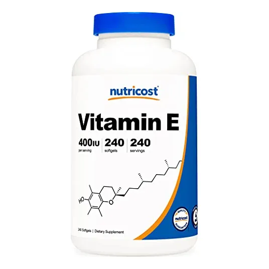 Suplemento Nutricost de vitamina E 400 UI, 240 cápsulas de gel