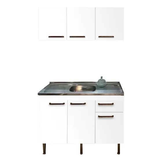 Conjunto Bajo Mesada + Mueble Aereo De Cocina + Pileta Inox