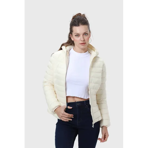 Parka Mujer Corta Plummy Crudo