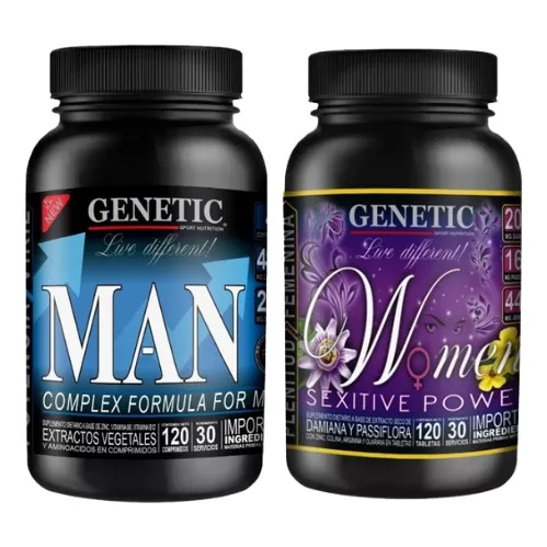 Combo Vigorizante Libido Sexual Natural Man Women - Genetic