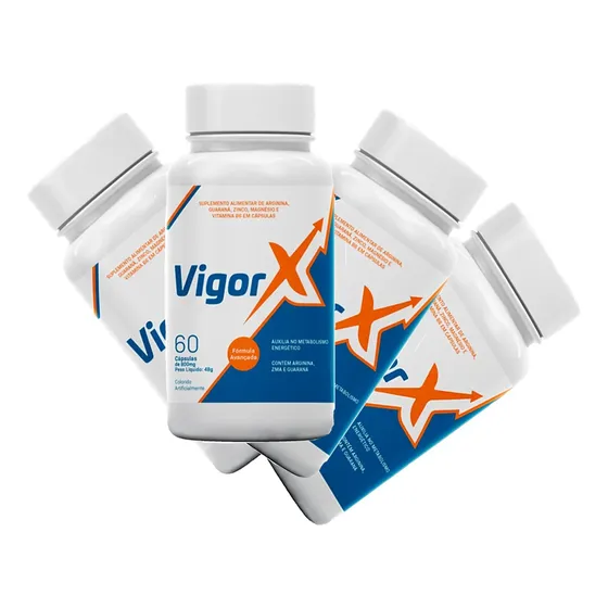 Vigor X Envio Imediato Mais Disposição 240 Capsulas 4 Potes