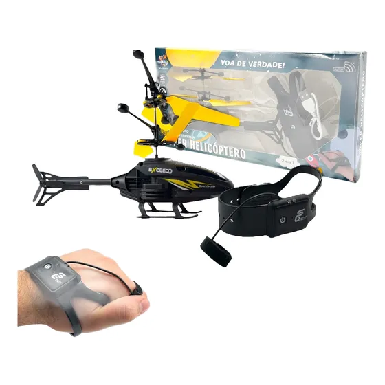 Brinquedo Helicóptero Falcão Controle Remoto 2 Canais Sensor