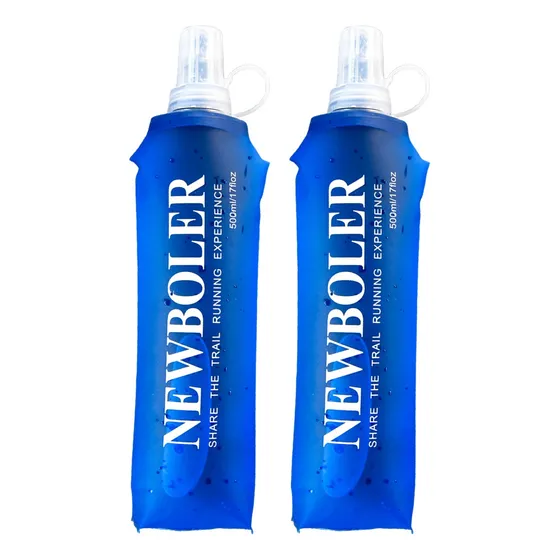 2 Garrafas De Água Mineral Soft Flask C/ Bico Corrida 500ml