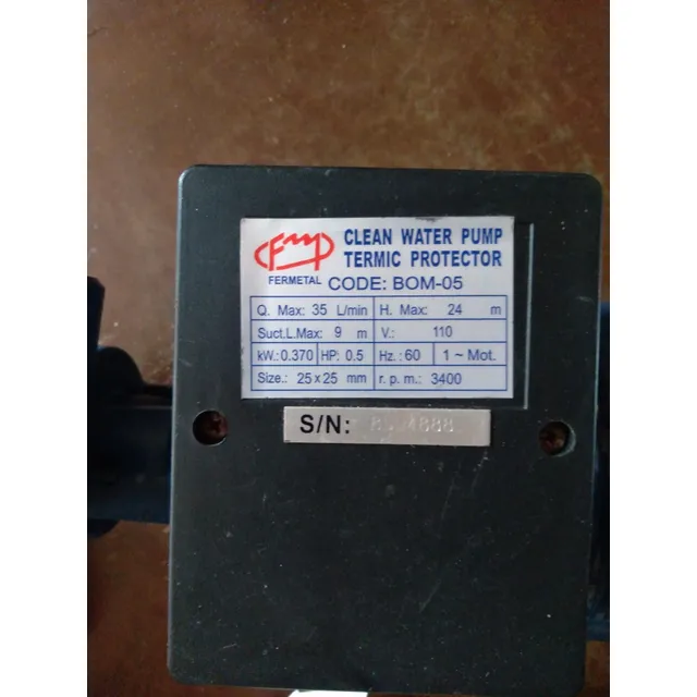 Bomba De Agua Con Hidrocompacto 1/2 Hp Completa Fermetal 