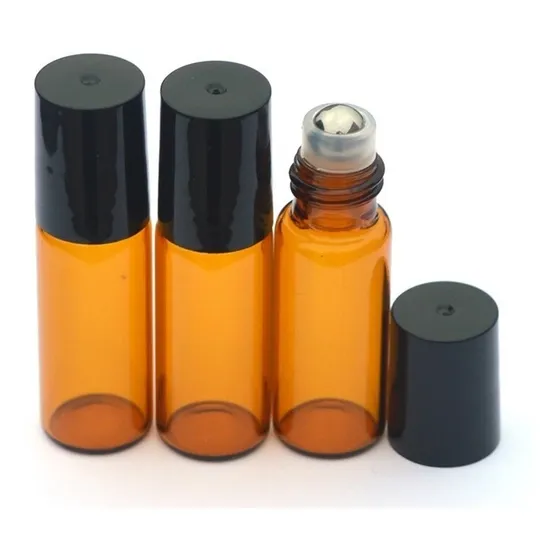Frascos Perfumeros Bola En Acero 5 Ml  Ámbar Paquete X 10