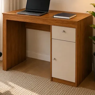 Triocasa Mesa Escrivaninha Home Office Iris P/ Pc Computador Com 1 Porta E 1 Gave