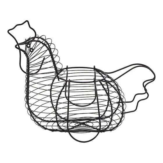 Cesta De Ovos De Galinha De Metal Com Decoração Rústica, Pra