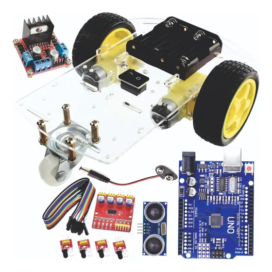 Chassi Seguidor De Linha 2wd Carro Projetos Arduino Nf-e