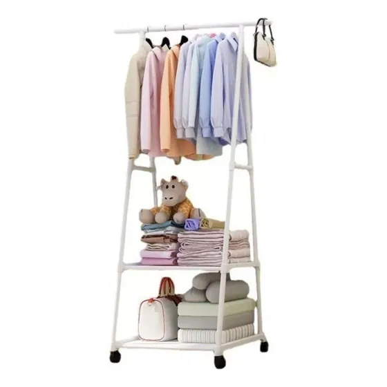 Perchero De Piso Organizador De Ropa Rack Colgador Closet Color Blanco