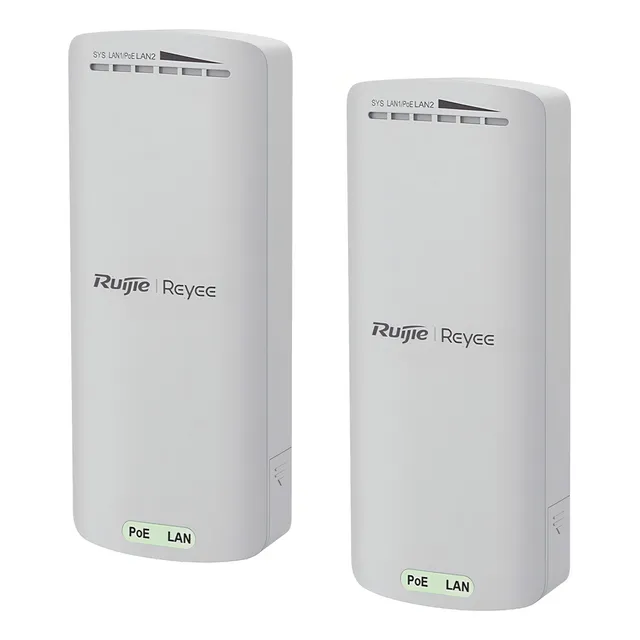 RUIJIE Kit Enlace RG-EST100-E Inalámbrico de 500 m Preconfigurado Con Ajuste Automático de Potencia Hasta 300 Mbps Doble Puerto LAN