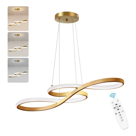 Lustre Pendente Led 65w Moderno Luxo Design 3 Em 1 C/control