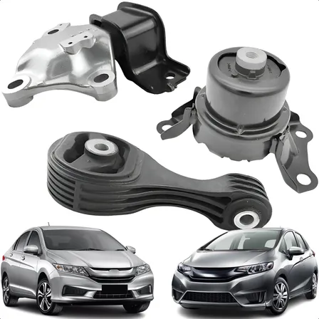 Kit 3 Calço Coxim Motor Cambio Automático Honda City Fit  Ano   Carro  Verificar Na Descrição