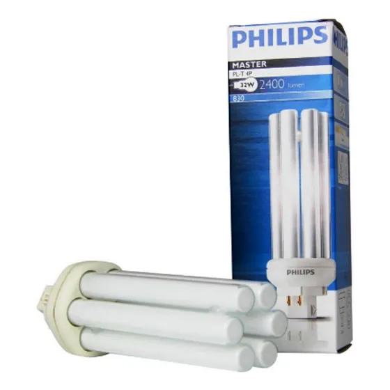Lampada Compacta 32w Dulux Pl-t 4p 32w/827 Gx24q3 T/e Plus