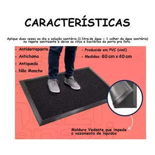 Tapete Capacho Sanitizante Higienizador 40 Cm X 60 Cm Kapazi Cor Preto Pediluvio Anticovid Tapete Capacho Sanitizante Higienizador 40 Cm X 60 Cm Kapazi Cor Preto Pediluvio Anticovid