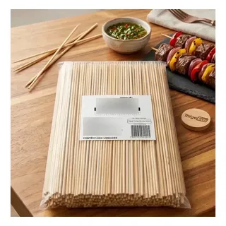 Espeto Bambu 30cm Resistente Churrasquinho 1000un Premium