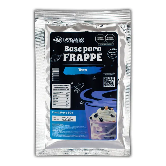 Base Frappé Sobre De 50gr =16oz 50 Sabores Universo Cafetero