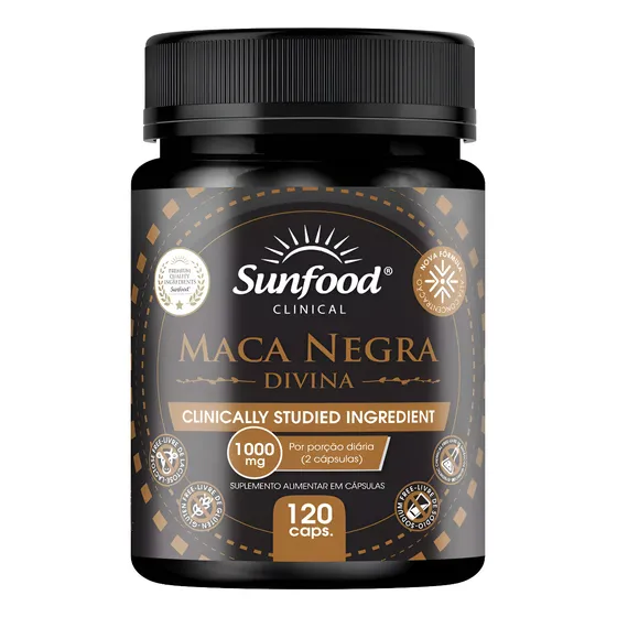 Maca preta peruana Divina 1000 mg Sunfood 120 cápsulas Flavor Nothing