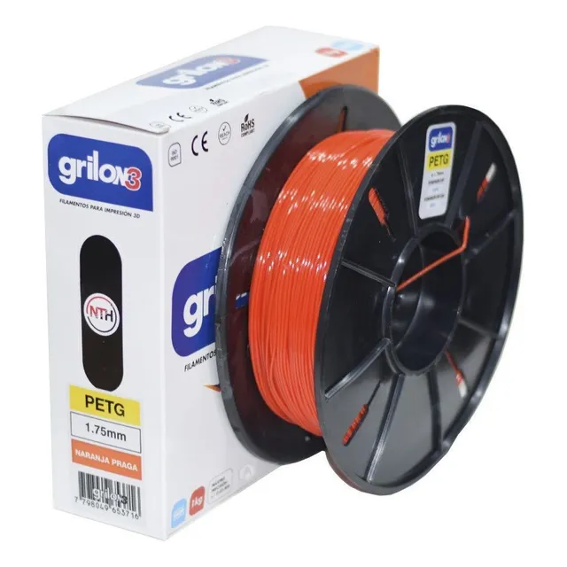 Grilon3 filamento 3d petg de 1.75mm y 1kg naranja