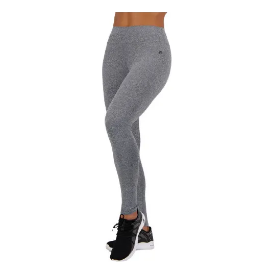 Calza Fila Dama Larga Deportiva Slim Fit Gris Oscuro Alta