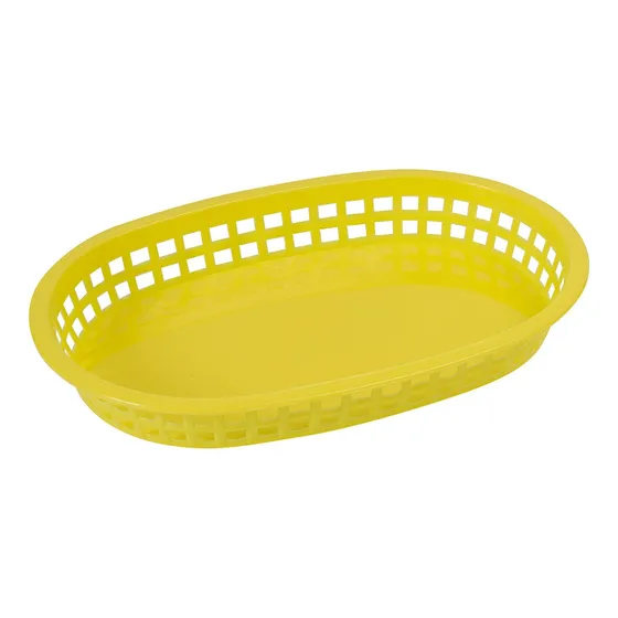 Cesta Ovalada 27x19cm Plástico Amarillo