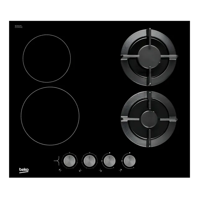 Anafe con alimentación a gas - Beko HISM 64222 S color negro - 4 hornallas