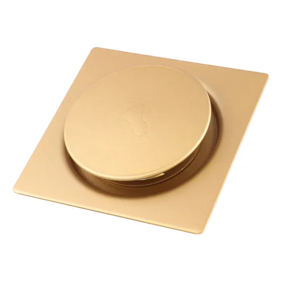 Ralo Click Banheiro 10x10 Dourado Fosco Ralo Inteligente
