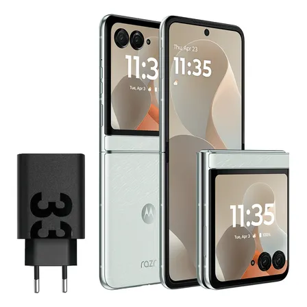 Motorola Razr 60 5g 512gb/ 12gb Ram Expande 24gb-blanco. Moto Ai. Cámara 50mp, 13mp, 32mp. Ip48, Sumergible, Gorilla Glass Victuss.