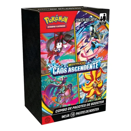 Cartas Pokémon Booster Box Tcg Coleção Caos Ascendentes Com 108 Cards Copag Português Pt-br