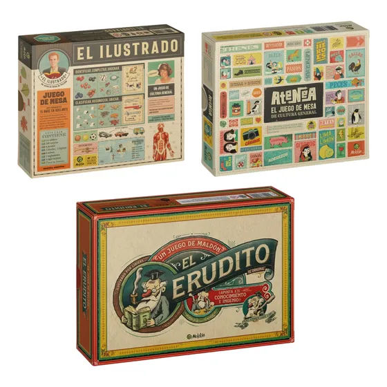 Atenea + El Ilustrado + El Erudito Combo Juego Mesa Trivia