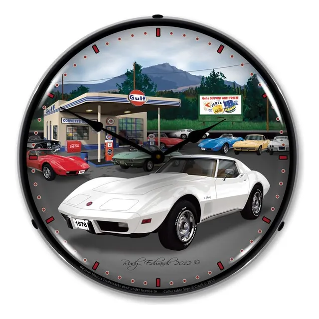 Reloj Retroiluminado Luz Led Corvette 1976
