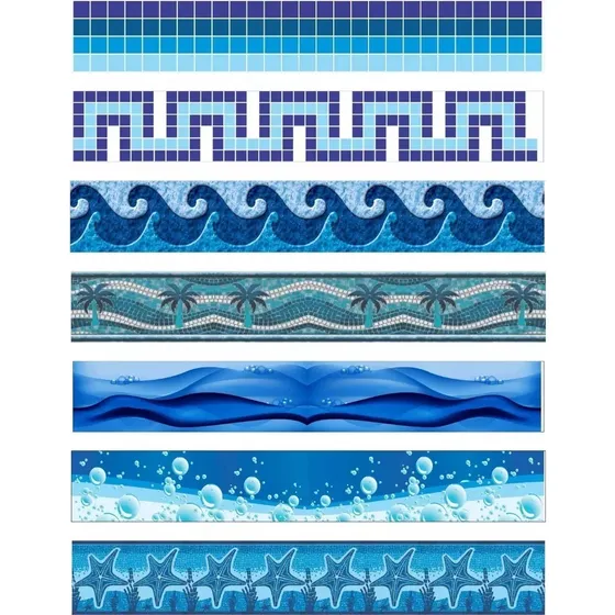 Borda Faixas Piscina Laminada Proteção Borda Azul 1 M X 20cm