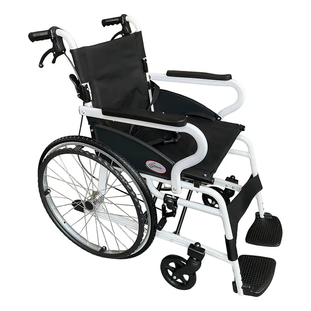 Silla De Ruedas De Aluminio Super Compacta Color Blanco