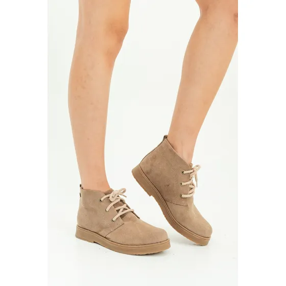 Botas Botitas Mujer Gamuza Clasica Cordones Mara Citadina
