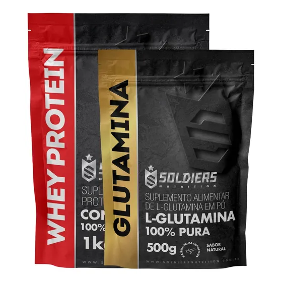 Kit: Whey Protein Concentrado 1kg + Glutamina 500g