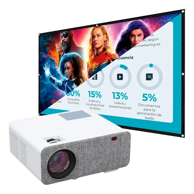 Proyector Smart Android Sd500 Owlenz Más Ecran 120 Pulgadas