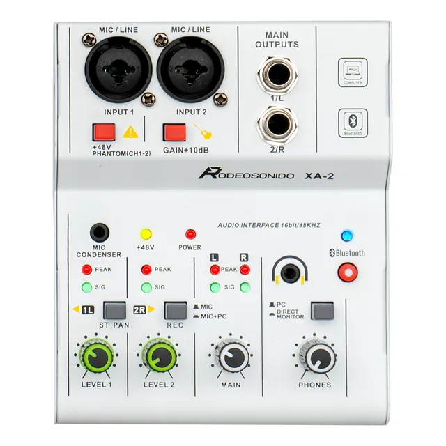 Mezclador Audio Rs Xa2 Audio 2 Canales Mixer Usb Bluetooth