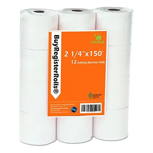 (12 Rollos) 2 1/4 X 150 Pies Rollos De Papel De Cinta D...