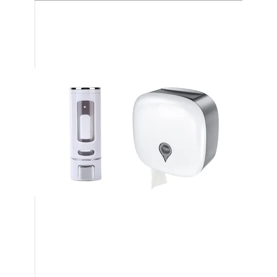 Dispensador De Jabón 400ml Y Papel Plastico Blanc De Pared