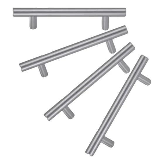 Jaladera Tipo H 252mm Sólida Inox Bruken P/ Puerta 4 Pzs