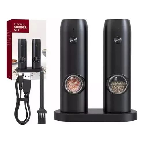 Conjunto De Motor Eléctrico Recargable De Sal Y Pimienta