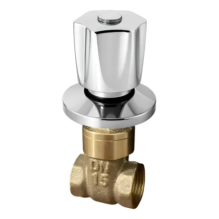 Registro De Gaveta Em Latão 1/2 Polegada Acabamento De Metal Cromado Cromado