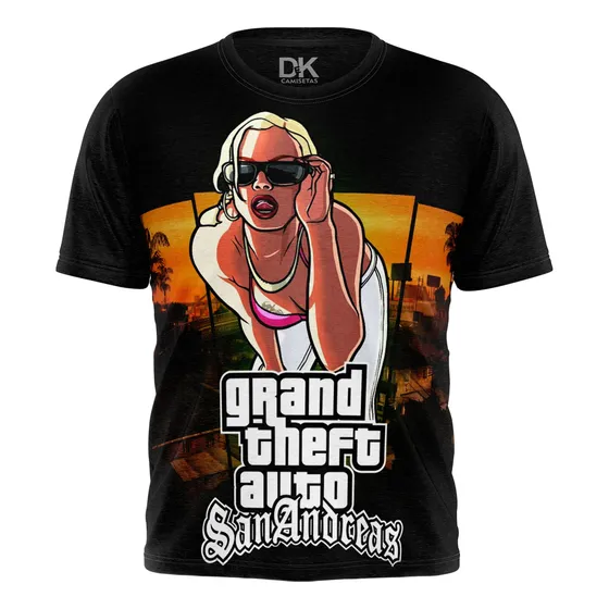 Camisa Camiseta Gta San Andreas Grand Theft Auto Ps4 Xbox Pc