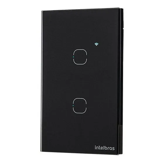 Interruptor Touch Smart De 2 Teclas Ews 1002 Pt Intelbras