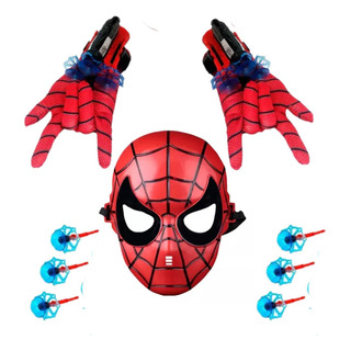 2 Guante Infantil Spider-man Lanza Web+máscara De Spider-man 2 Guante Infantil Spider-man Lanza Web+máscara De Spider-man