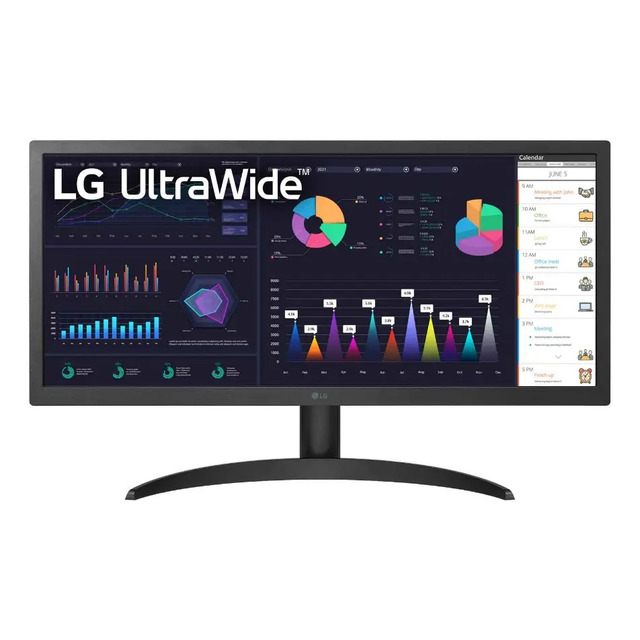 Monitor Gamer Ultrawide 25,7'' Ips Full Hd 26wq500-b LG Preto 127/220v