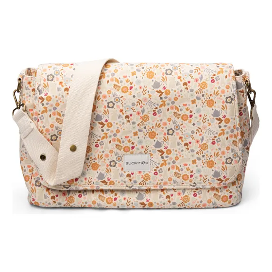 Bolso Maternal Suavinex Bandolera Wonder Color Beige Diseño De La Tela Estampado