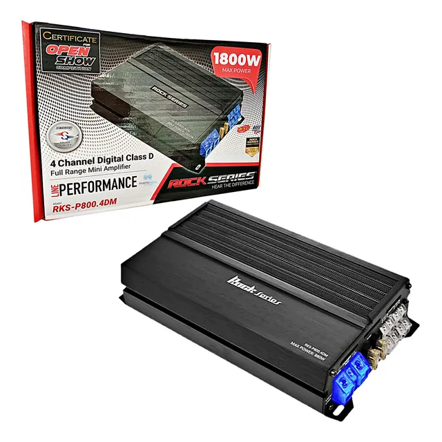 Amplificador Rock Series Rks-p800.4dm 4ch Clase D 1800w Max Color Negro