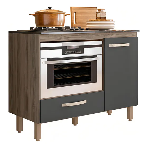 Balcão De Cozinha Para Cooktop Fit 1 Porta 1 Gaveta