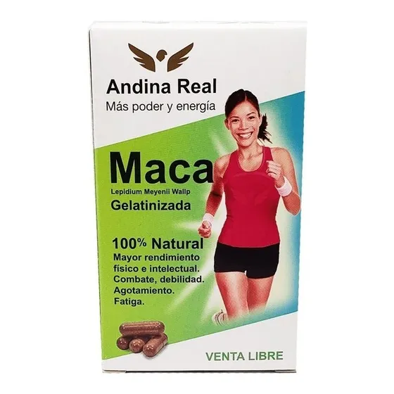 Maca Gelatinizada Màs Poder Energìa Andina Real 60 Caps Sabor Natural